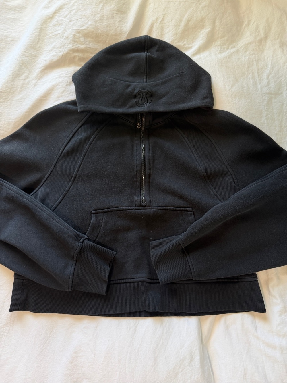 Lululemon Black Half-Zip Scuba Hoodie Sweatshirt
